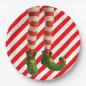 Funny Elf Legs Christmas | North Pole Mischief  Pappteller (Vorderseite)