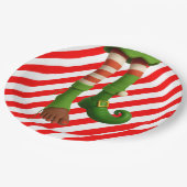 Funny Elf Legs Christmas | North Pole Mischief Pappteller (Schrägansicht)