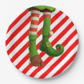 Funny Elf Legs Christmas | North Pole Mischief Pappteller (Vorderseite)