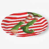 Funny Elf Legs Christmas | North Pole Mischief Pappteller (Schrägansicht)
