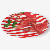 Funny Elf Legs Christmas | North Pole Mischief Pappteller (Schrägansicht)