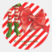 Funny Elf Legs Christmas | North Pole Mischief Runder Aufkleber (Vorderseite)