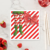 Funny Elf Legs Christmas | North Pole Mischief  Serviette (Beispiel)