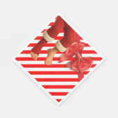 Funny Elf Legs Christmas | North Pole Mischief  Serviette (Ecke)