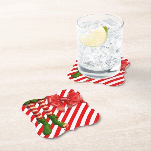 Funny Elf Legs Christmas | North Pole Mischief  Untersetzer (Vor Ort)