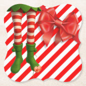 Funny Elf Legs Christmas | North Pole Mischief Untersetzer (Vorderseite)