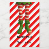 Funny Elf Legs Christmas | North Pole Mischief  Weinetikett (Einzelnes Label)