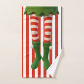Funny Elf Legs | North Pole Mischief Christmas Badhandtuch Set (Handtuch)