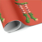 Funny Elf Legs | North Pole Mischief Christmas Geschenkpapier (Rolleneckpunkt)