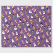 Funny Elf mit Snowman Pattern Weihnachten Hübsch Geschenkpapier (Flach)