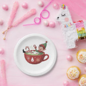 Funny Elf nimmt Matcha Bathub Weihnachten Pappteller (Party)