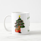 Funny Elf Personalisierter Weihnachtsfeiertag Kaffeetasse (Links)