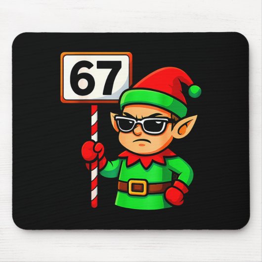 Funny Elf Six Seven 6 7 Meme Christmas Costume 67 Mousepad (Vorne)
