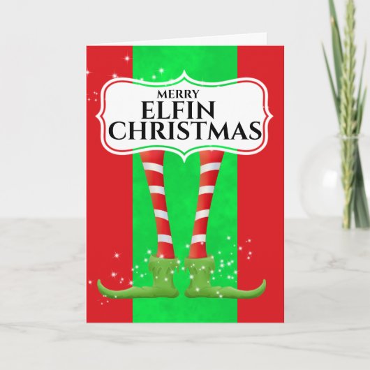 Funny elf Spaß fröhlich elfin Weihnachtsrude Karte (Vorderseite)