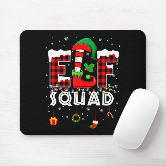 Funny Elf Squad Christmas Family Matching Pajamas  Mousepad (Mit Mouse)
