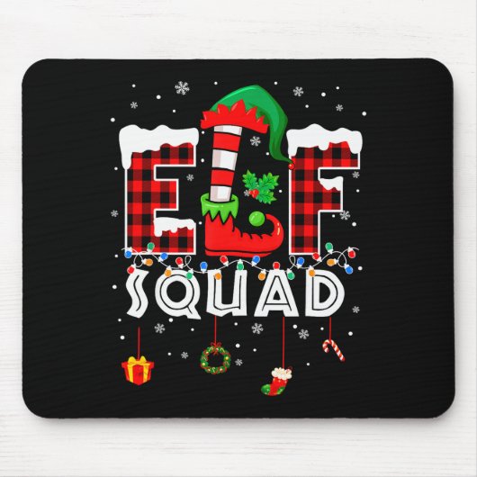 Funny Elf Squad Christmas Family Matching Pajamas  Mousepad (Vorne)