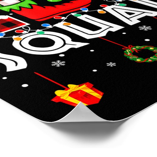 Funny Elf Squad Christmas Family Matching Pajamas Poster (Ecke)