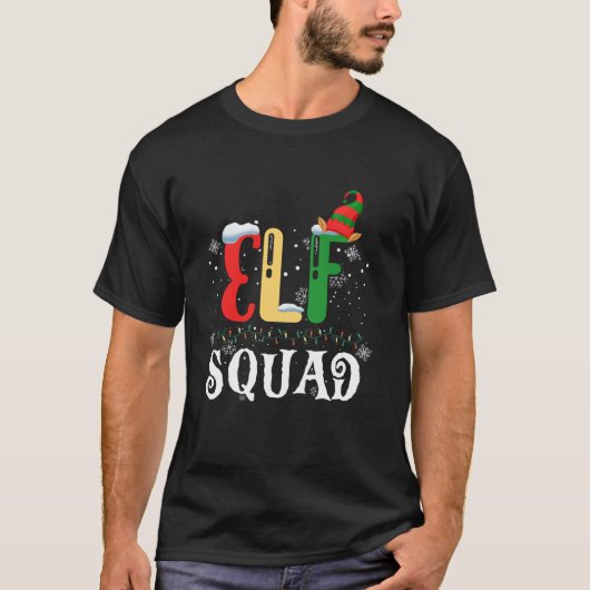 Funny Elf Squad XMas Costume Christmas Party Reuni T-Shirt (Vorderseite)