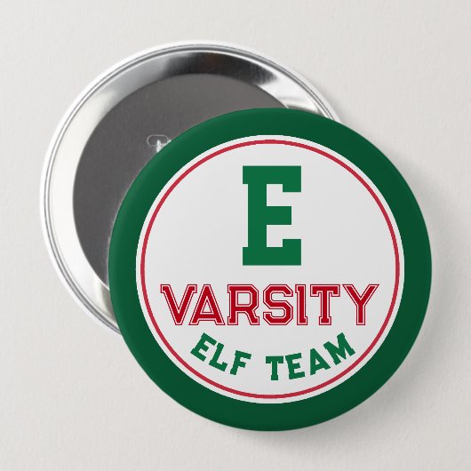 Funny Elf Team Christmas Button Button (Vorne & Hinten)