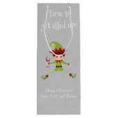 Funny Elf Weihnachten Elfenbeinküche Geschenktüte Für Weinflaschen (Rückseite)