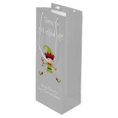 Funny Elf Weihnachten Elfenbeinküche Geschenktüte Für Weinflaschen (Vorderseite Schrägansicht)