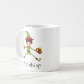 Funny Elf Weihnachten Lasst uns aufgehen Kaffeetasse (Vorderseite Links)