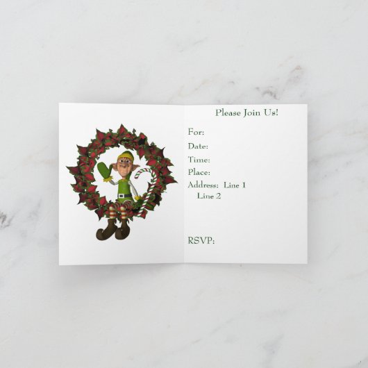 Funny Elf Weihnachtsfeier Einladung (Innenseite)
