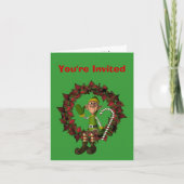 Funny Elf Weihnachtsfeier Einladung (Vorderseite)