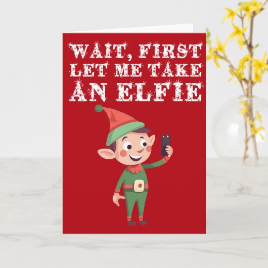 Funny Elf Weihnachtspun Gelassen Ich nehme eine El Karte (Gelbe Blume)