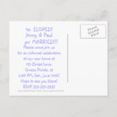 Funny Elopement Ankündigung Postcard Template (Rückseite)