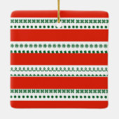 Funny Elves 1. Weihnachten Verheiratet Red Green C Keramikornament (Rückseite)