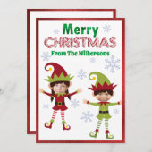 Funny Elves Custom Kids Fotos Frohe Weihnachten (Vorne/Hinten)