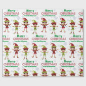 Funny Elves Custom Kids Fotos Frohe Weihnachten Geschenkpapier (Flach)