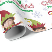 Funny Elves Custom Kids Fotos Frohe Weihnachten Geschenkpapier (Rolleneckpunkt)
