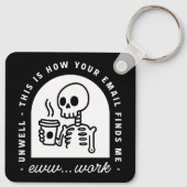 Funny email found me unwell corporate work jokes schlüsselanhänger (Rückseite)