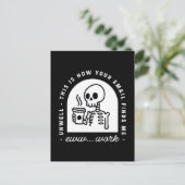 Funny email found me unwell tired corporate work postkarte (Stehend Vorderseite)