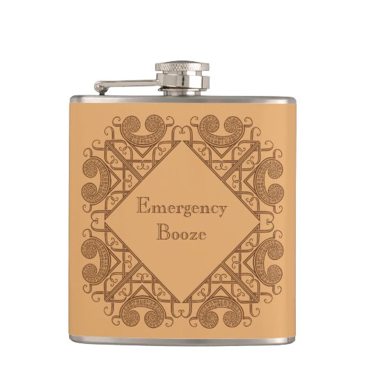 Funny Emergency Boost Fügen Sie Ihren Text keltisc Flachmann (Vorderseite)