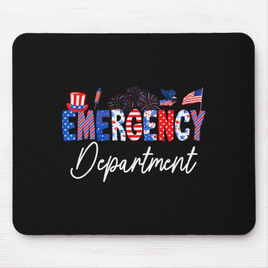 Funny Emergency Department Er Nurse Usa Flag 4th O Mousepad (Vorne)