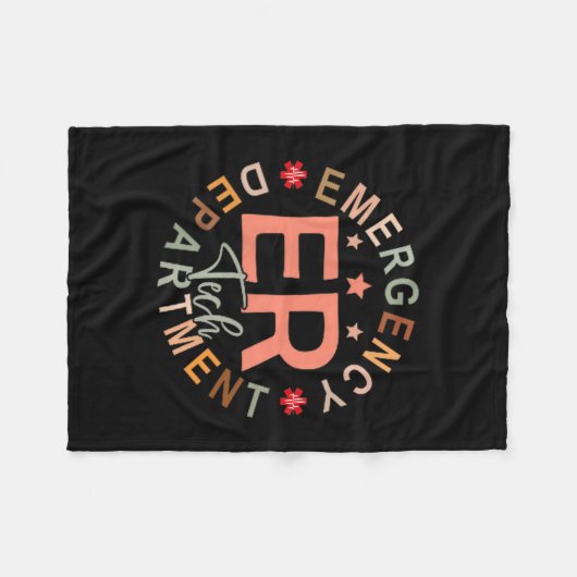 Funny Emergency Department Tech Emergency Room Tec Fleecedecke (Vorderseite (Horizontal))