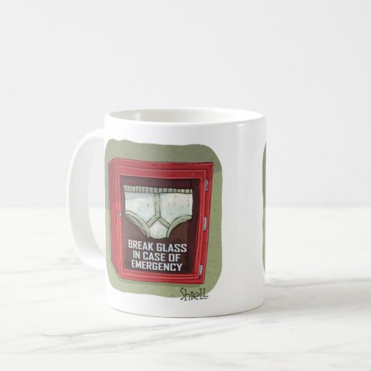 Funny Emergency Underpanants Kaffeetasse (Vorderseite Links)