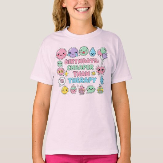 Funny Emoji Birthday Zitat Grafik T-Shirt (Vorderseite)