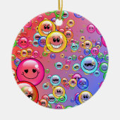 Funny Emoji Bubbles Keramik Ornament (Vorne)