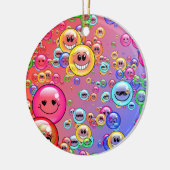 Funny Emoji Bubbles Keramik Ornament (Links)