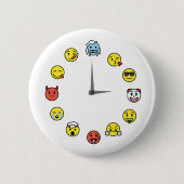 Funny Emoji Clock Button Button (Vorderseite)