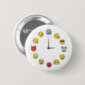Funny Emoji Clock Button Button (Vorne & Hinten)