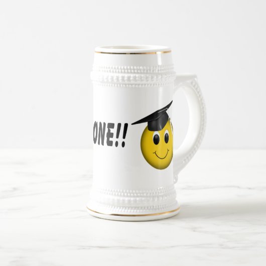 Funny Emoji "Done" Abschluss Bierglas (VorderseiteRechts)