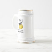 Funny Emoji "Done" Abschluss Bierglas (Vorderseite Links)