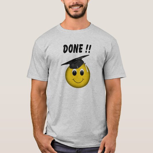 Funny Emoji "Done" Abschluss T-Shirt (Vorderseite)