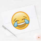 Funny emoji glänzend rund Aufkleber (Umschlag)