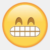 Funny emoji glänzend rund Aufkleber (Vorderseite)
